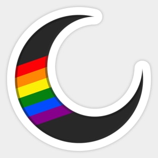 LGBTQIA+ Pride Crescent Moon Sticker